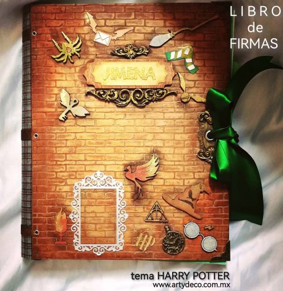 Album libro de firmas tema harry potter slyterin color verde