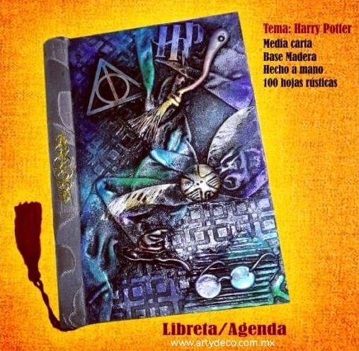 Libreta cuaderno de madera Harry Potter
