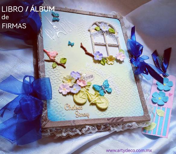 album libro de firmas color azul rey - para boda o 15 años