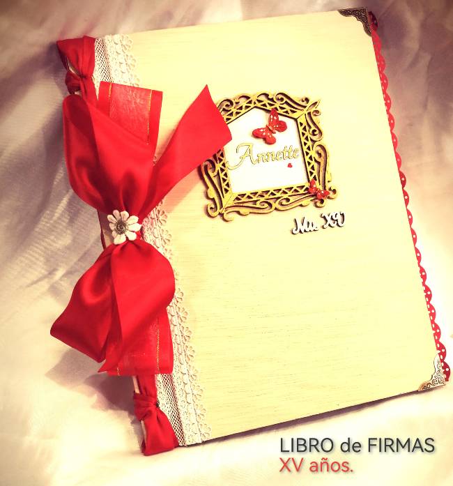 Album para fotos color rojo- para xv años