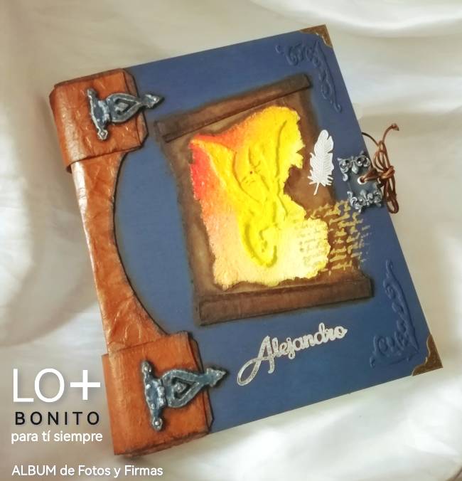 album para fotos y firmas 15 años HOMBRE color azul marino con draco