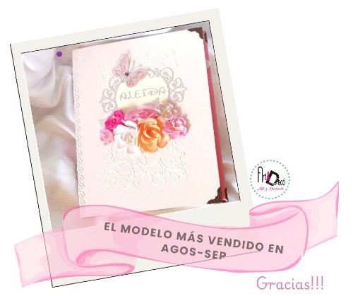 album de firmas vintage rosa